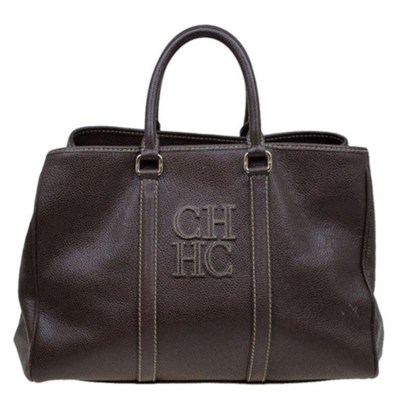 Carolina Herrera Brown Leather Matteo Tote