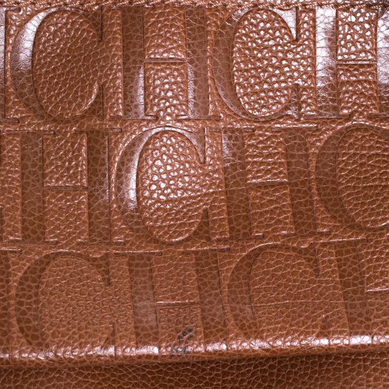 Carolina Herrera Brown Leather Minueto Flap Bag 3