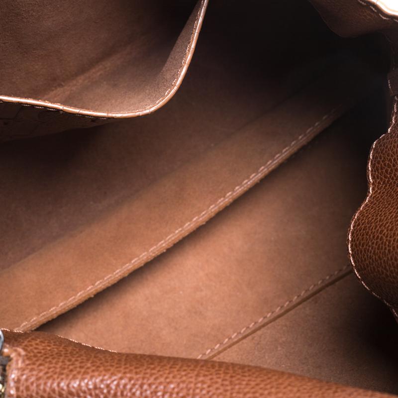 Carolina Herrera Brown Leather Minueto Flap Bag 5