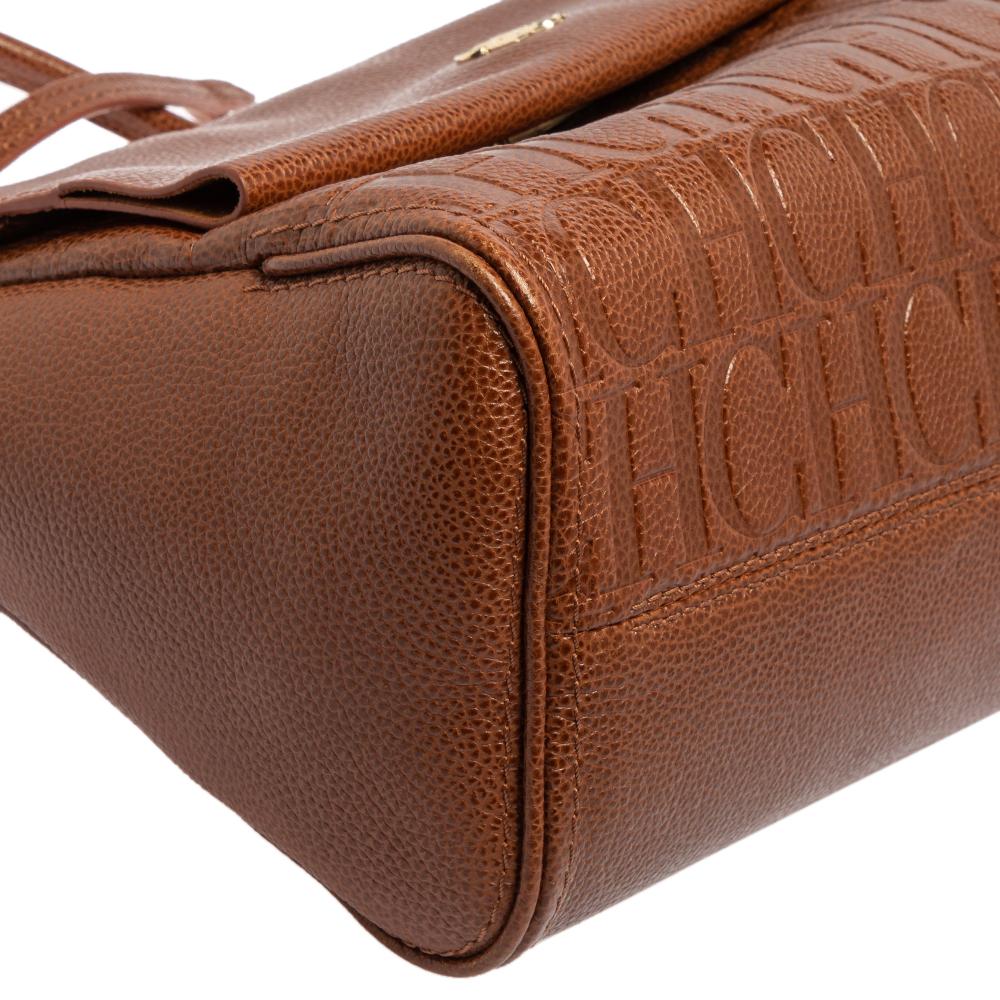 Carolina Herrera Brown Leather Minuetto Top Handle Bag 7