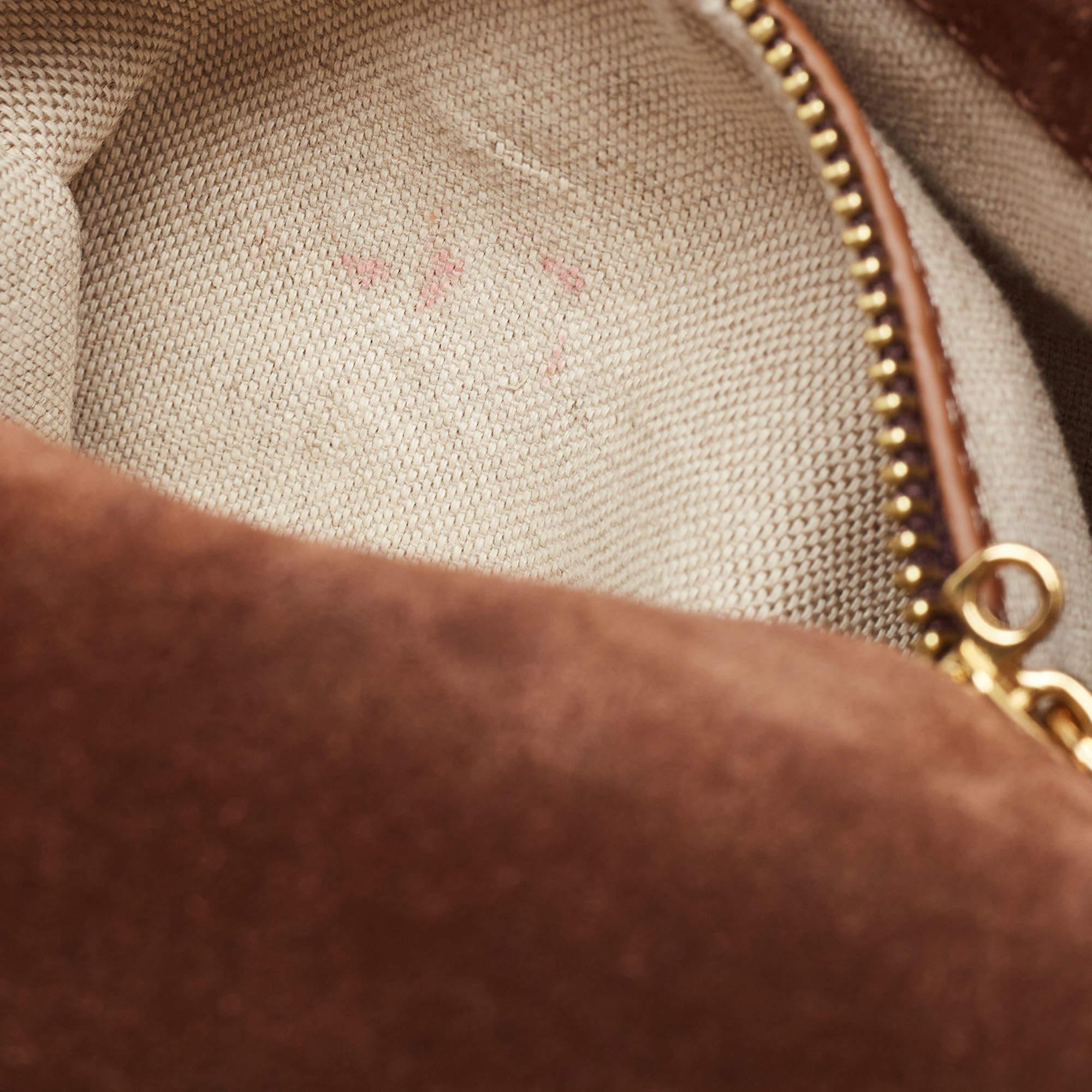 Carolina Herrera Brown Monogram Leather Medium Andy Locked Crossbody Bag 3