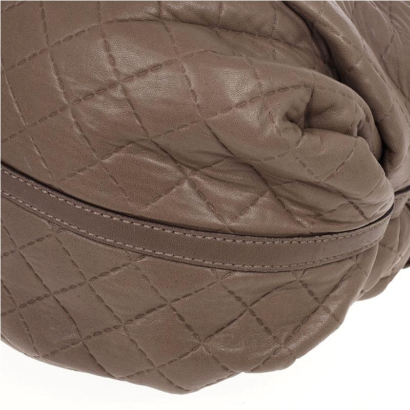 Carolina Herrera Brown Quilted Convertible Tote 6