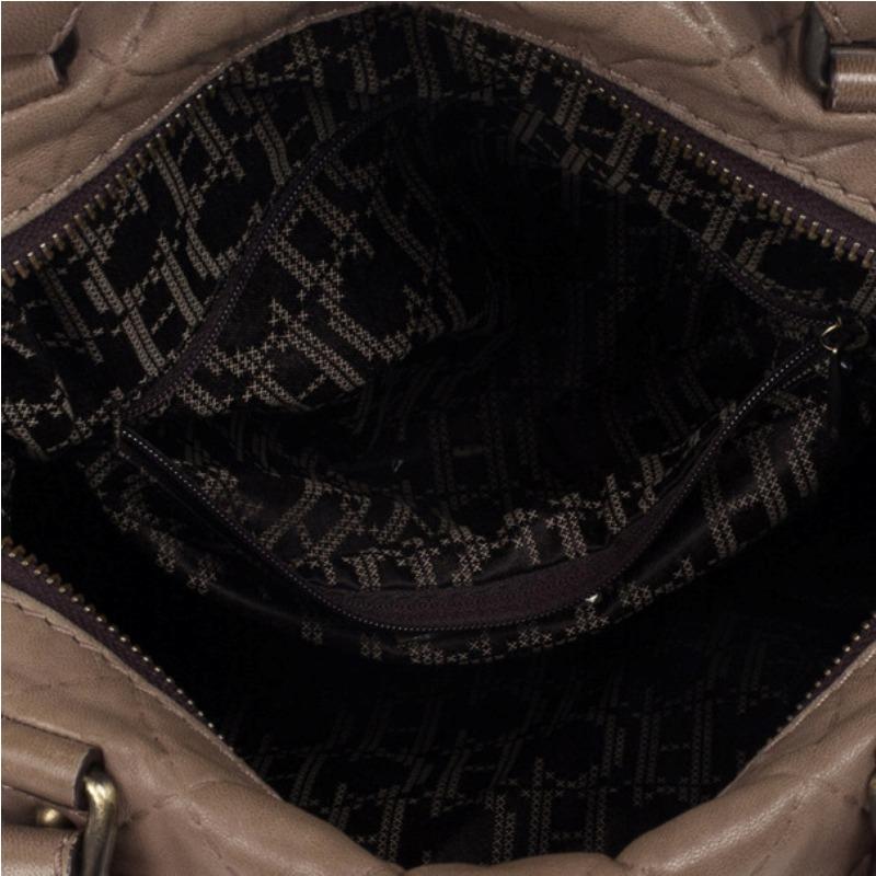 Carolina Herrera Brown Quilted Convertible Tote 2