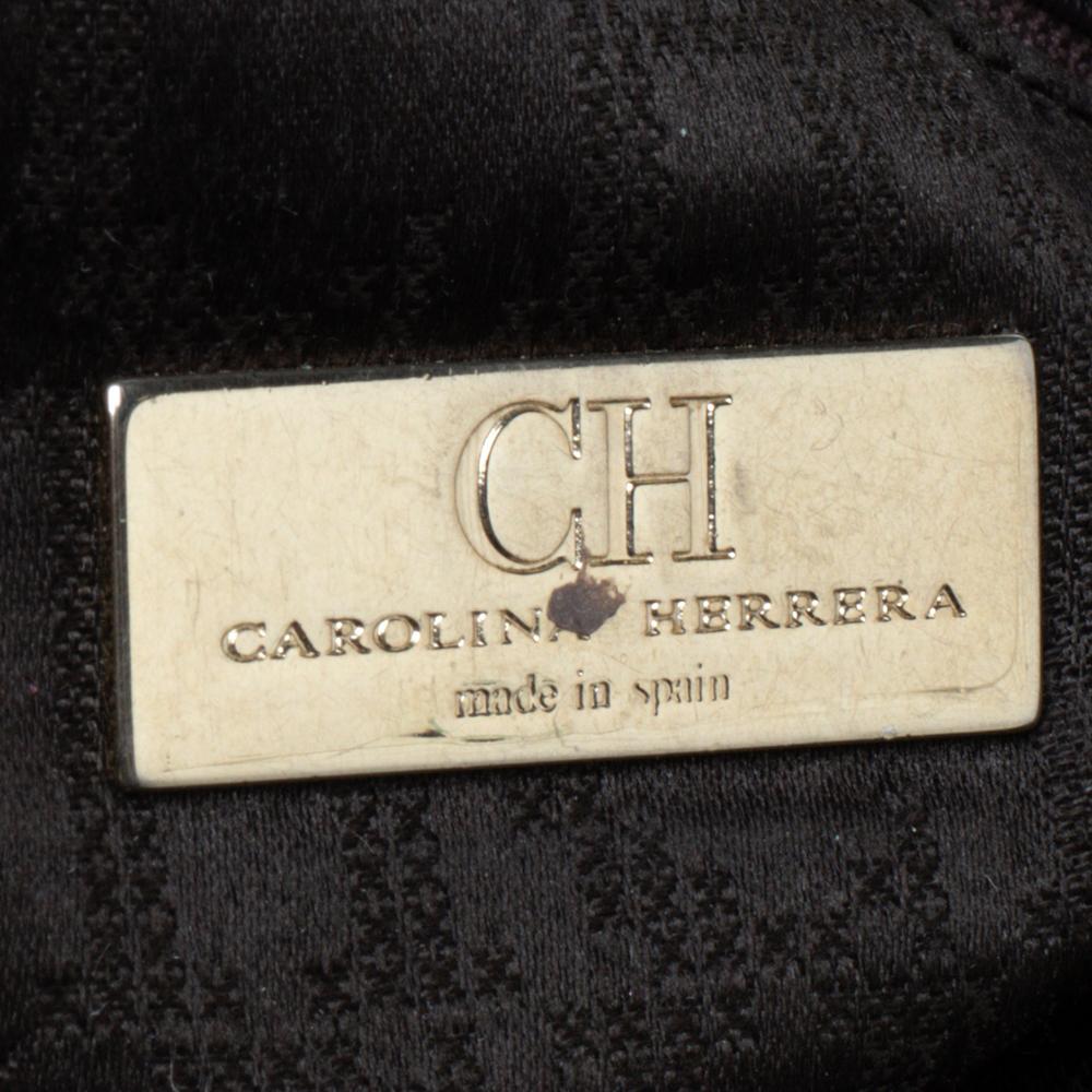 Carolina Herrera Brown Quilted Leather Tote In Good Condition For Sale In Dubai, Al Qouz 2