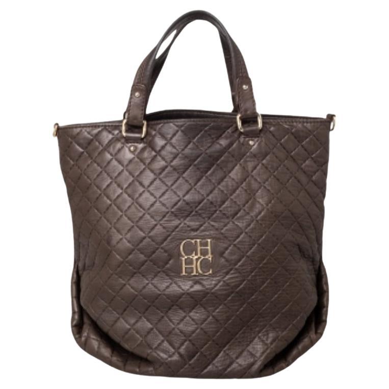 Bolso de piel acolchada marrón Carolina Herrera