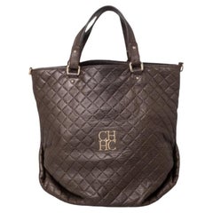 Carolina Herrera Brown Gesteppte Leder-Tasche