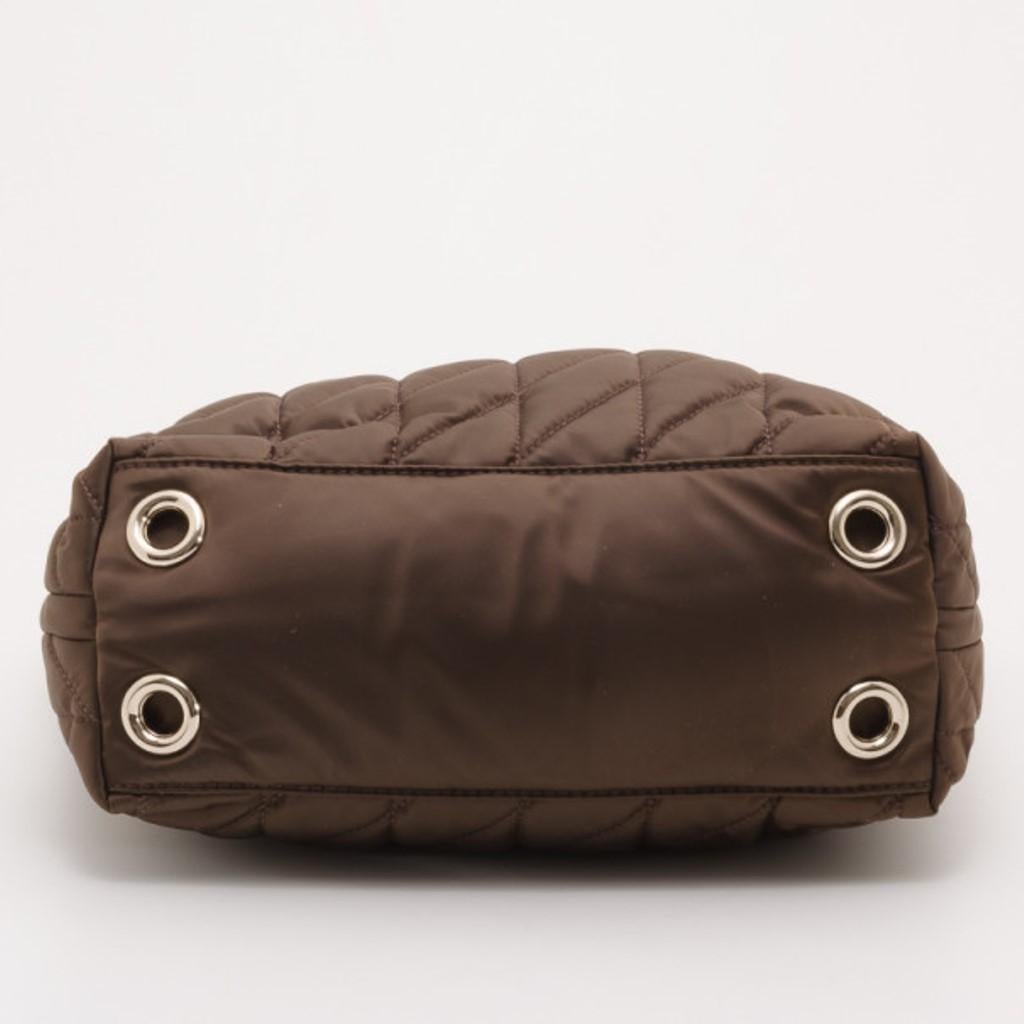 Carolina Herrera Braune gesteppte Nylon-Tasche Damen