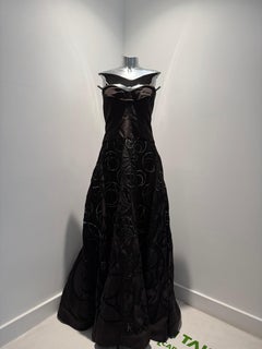 Carolina Herrera - Robe bustier à motif spiralé - marron