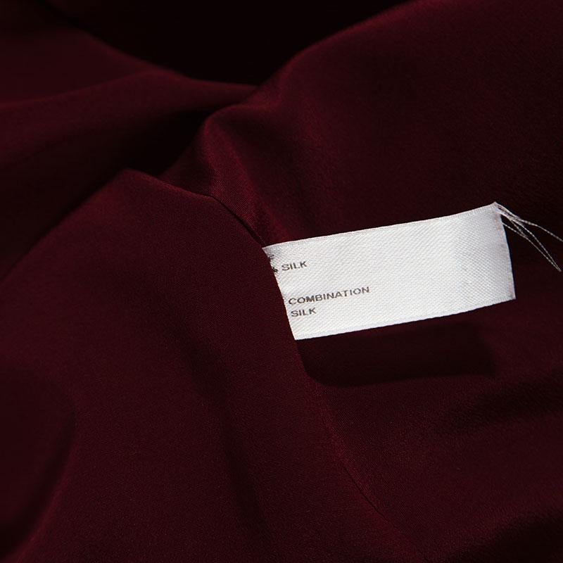 Carolina Herrera Burgundy and Pink Silk Strapless Gown XL In New Condition In Dubai, Al Qouz 2