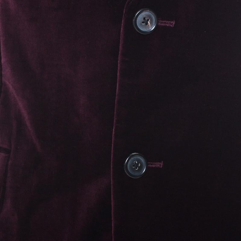 Men's Carolina Herrera Burgundy Velvet Classic Fit Blazer L