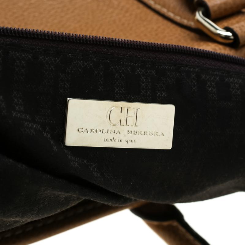 Carolina Herrera Caramel Leather Matteo Tote 4