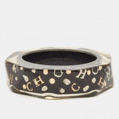 Carolina Herrera CH Crystals Gold Tone Resin Bangle Bracelet