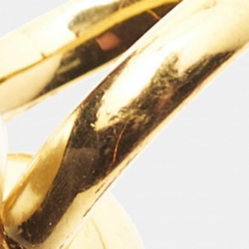 Carolina Herrera CH Anillo Tono Oro Cristal Perla Faux Talla 49 en venta 1
