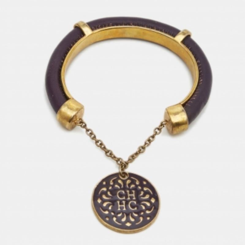 Bracelet en cuir doré Carolina Herrera CH