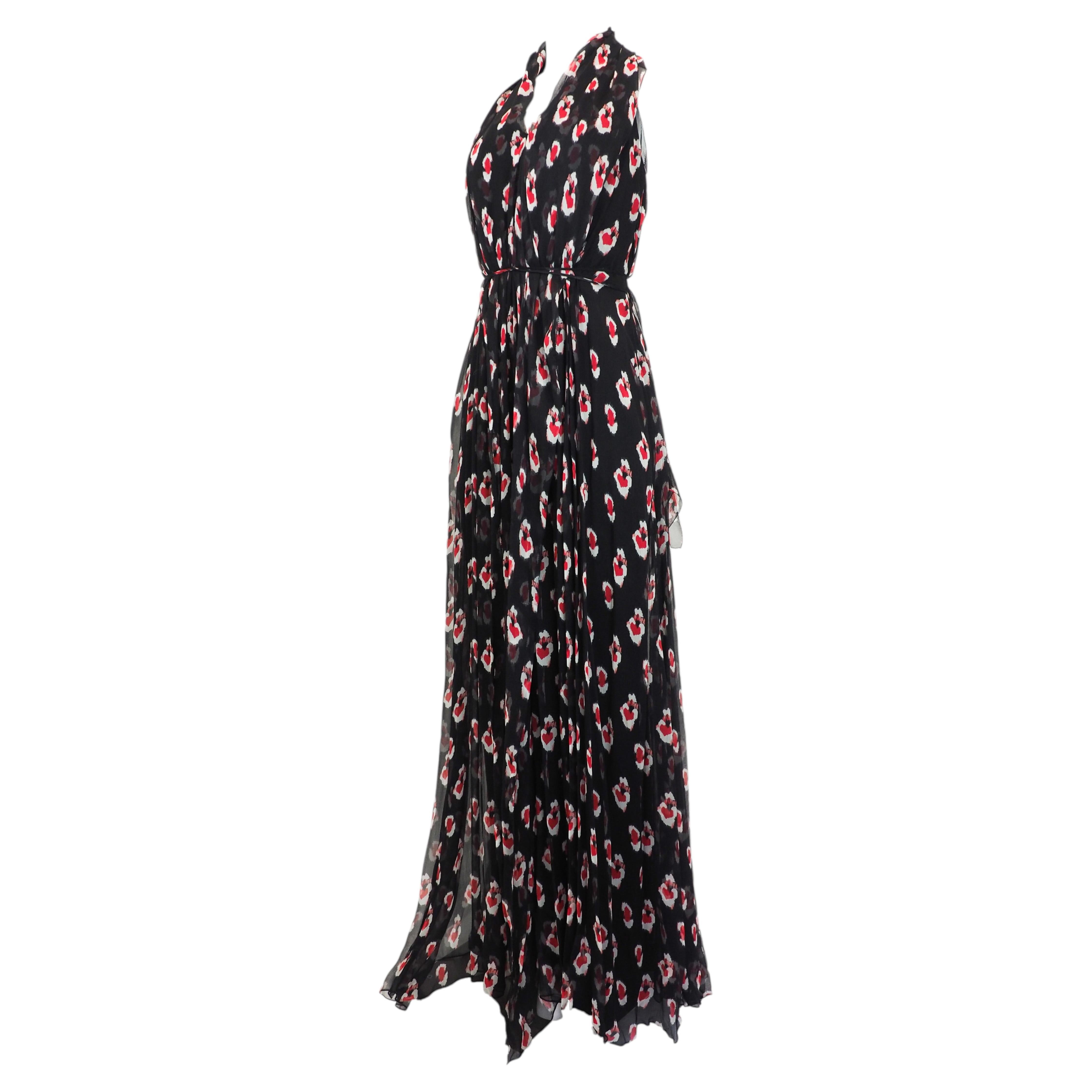 Carolina Herrera – bedrucktes Chiffon-Halterkleid