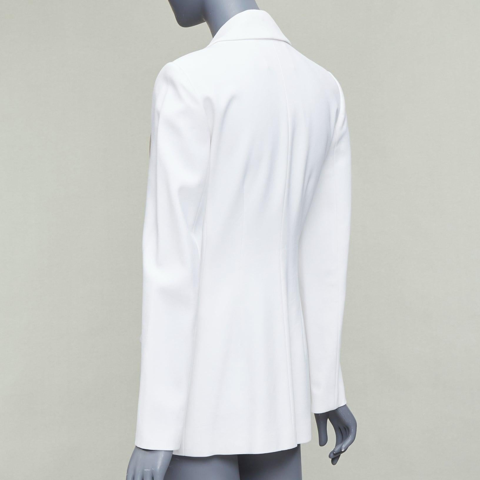 CAROLINA HERRERA cream beige draped pocketed fitted blazer US2 S For Sale 1