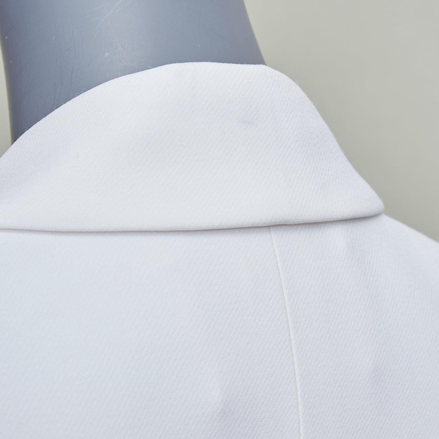 CAROLINA HERRERA cream beige draped pocketed fitted blazer US2 S For Sale 2