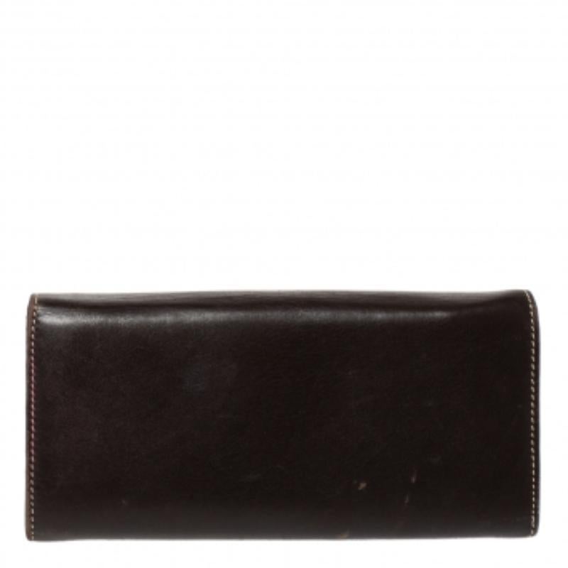 Cartera Continental con Solapa Marrón Oscuro Carolina Herrera en venta 1