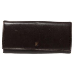 Carolina Herrera Dark Brown Flap Continental Wallet
