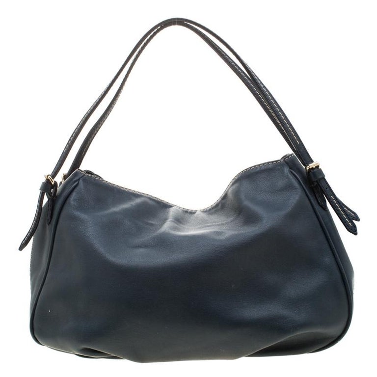 Carolina Herrera Dark Green Leather Ch Logo Tote For Sale At 1stdibs