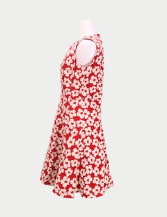 Carolina Herrera Red Sleeveless Floral Print Dress - EU 46