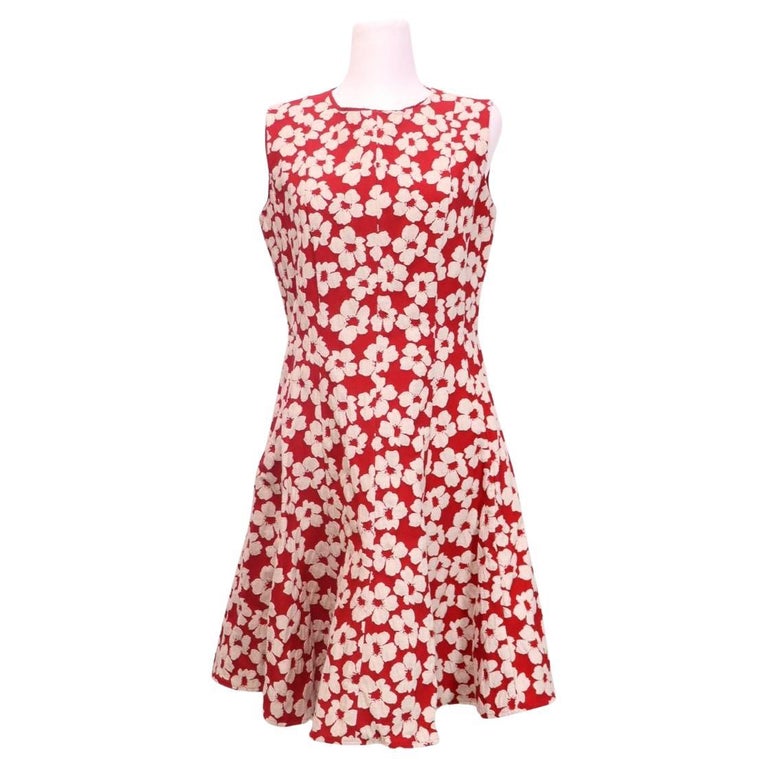 open lace back dress Carolina Herrera Wrap Dress Pink/Red Floral Print Silk Organza Size 4   Celebrity Owned