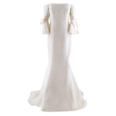 Carolina Herrera Faye Off The Shoulder Silk Faille Mermaid Gown XS