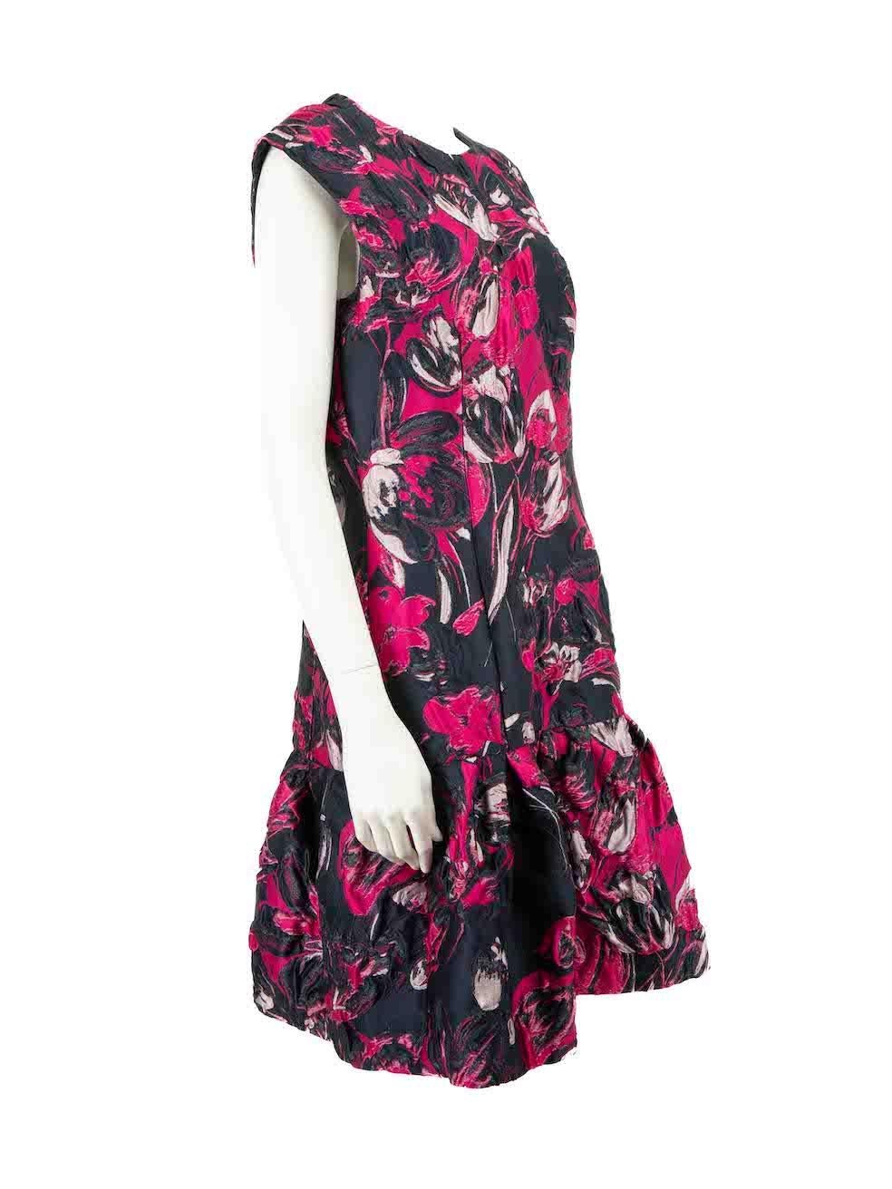 CONDITION is Very good. Hardly any visible wear to dress is evident on this used Carolina Herrera designer resale item. This item comes with original hanger and garment bag.
 
 Details
 Multicolour
 Polyester
 Dress
 Jacquard floral pattern
 Round
