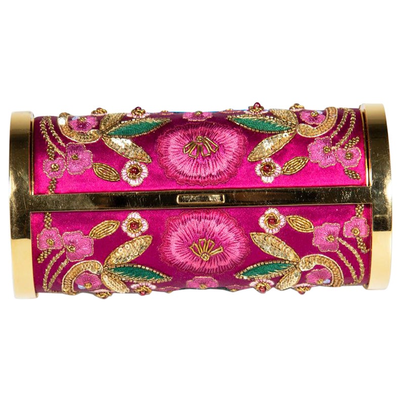 Carolina Herrera Fuchsia Metropolitan Insignia Clutch