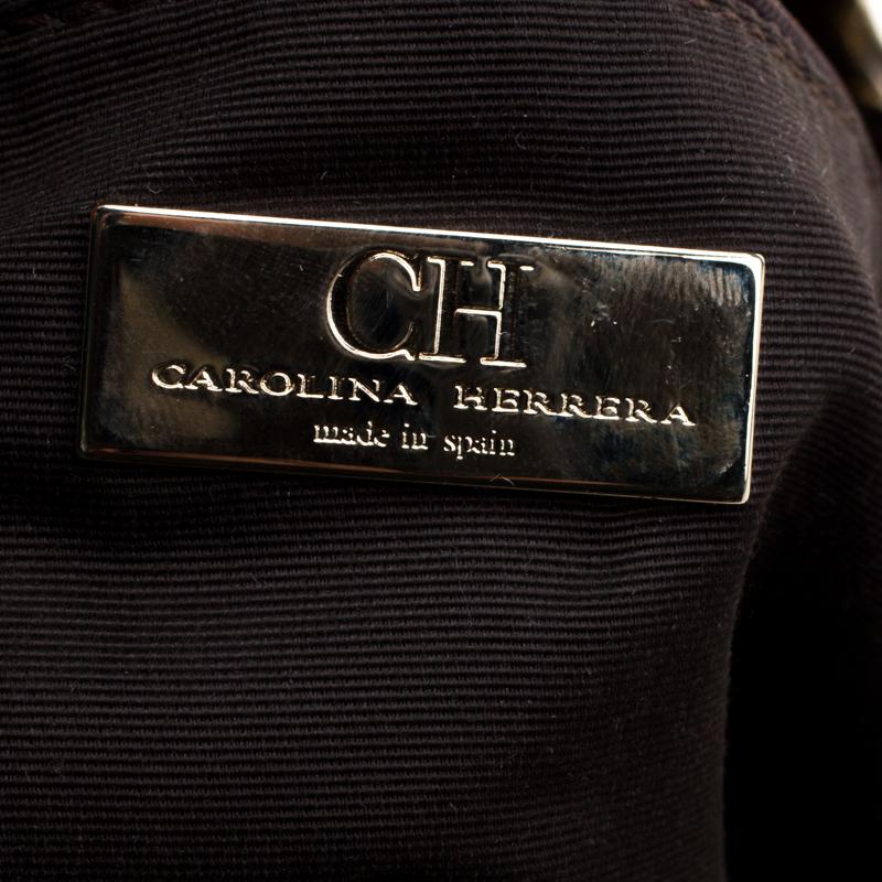 Carolina Herrera Gold Monogram Leather Audrey Tote 3