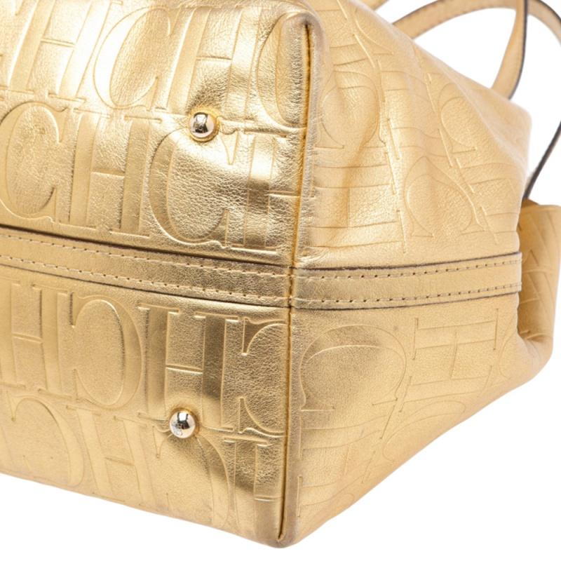 Carolina Herrera Fourre-tout Matryoshka en cuir avec monogramme doré 5
