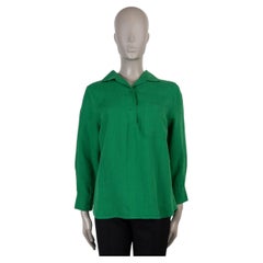 CAROLINA HERRERA grüne Leinenbluse, Größe M