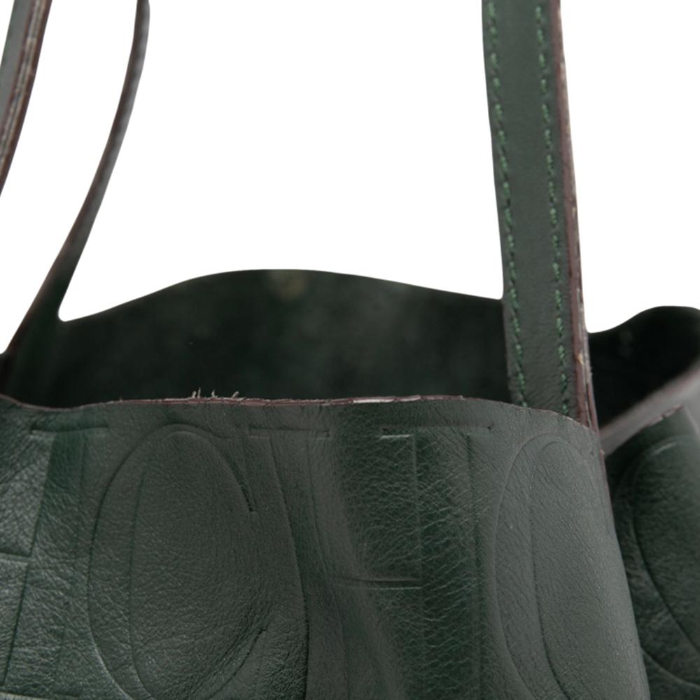 Carolina Herrera Green Monogram Leather Matryoshka Tote 3