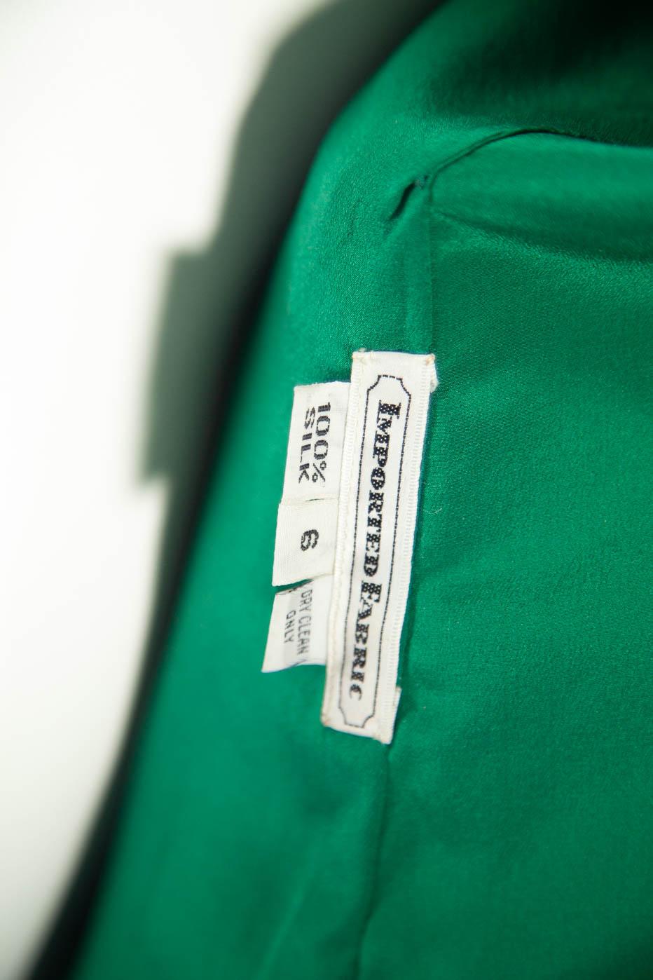 Women's Carolina Herrera Green Silk Beaded Blazer  For Sale