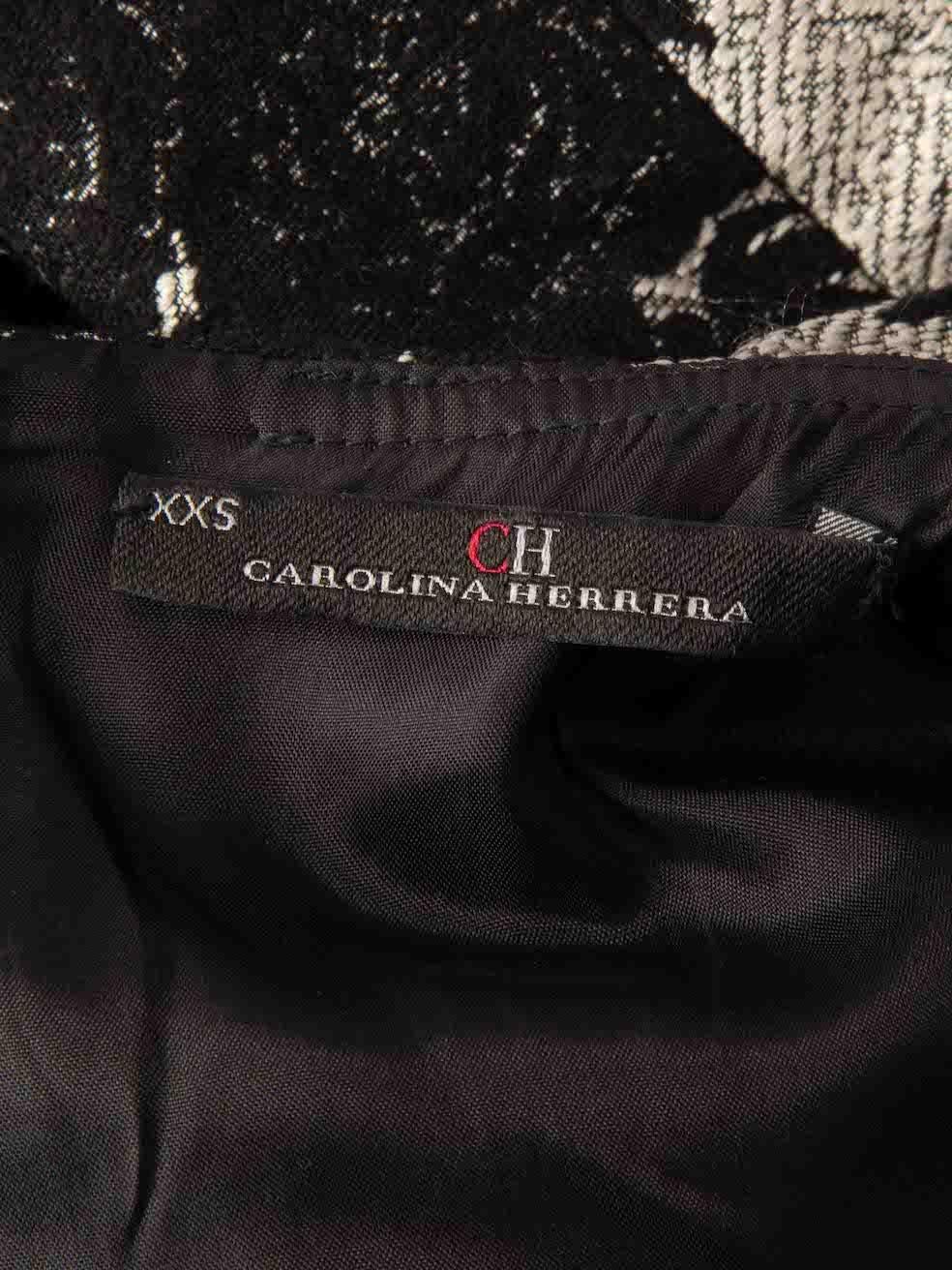 Carolina Herrera Grey Floral Pattern Midi Dress Size XXS In Excellent Condition In London, GB
