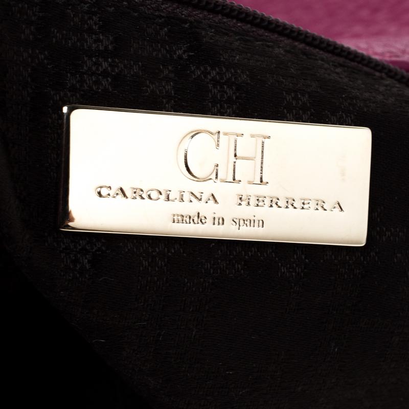 Carolina Herrera Hot Pink Leather Chain Tassel Shoulder Bag 5