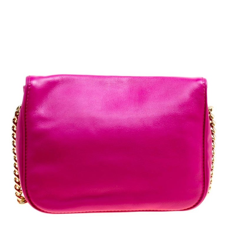 Carolina Herrera Hot Pink Leather New Baltazar Flap Shoulder Bag For ...