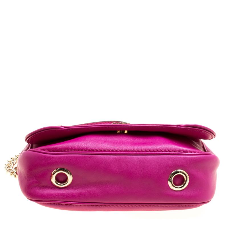 Carolina Herrera Hot Pink Leather New Baltazar Flap Shoulder Bag 1