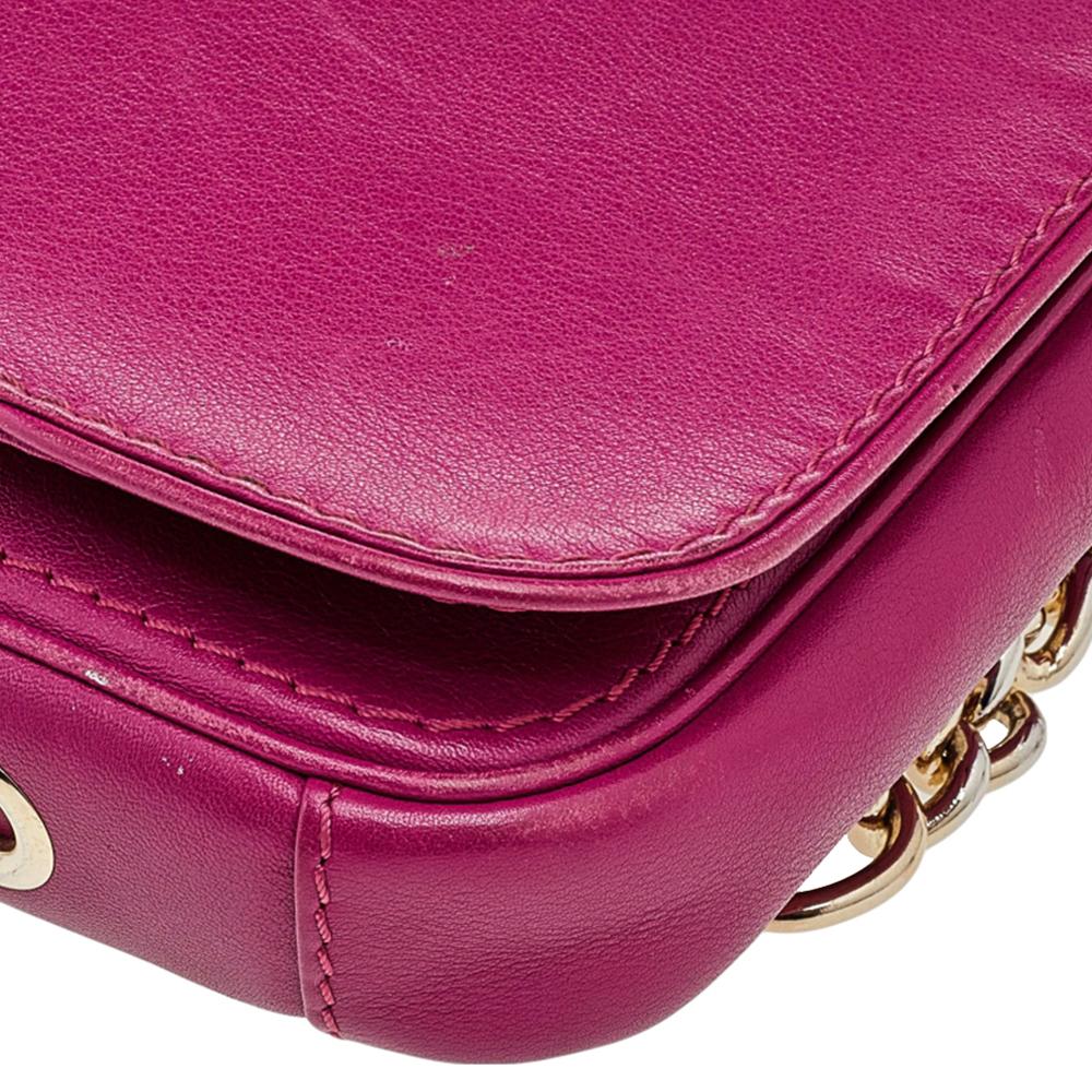 Women's Carolina Herrera Hot Pink Leather New Baltazar Shoulder Bag