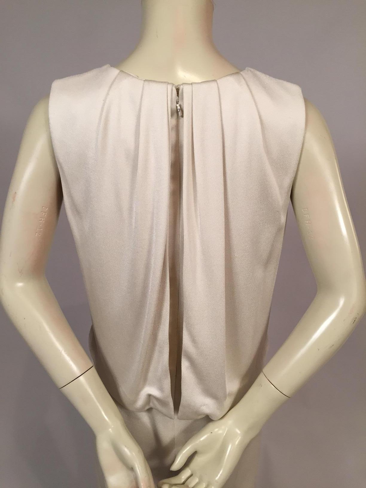 Carolina Herrera Ivory Silk Knit Dress For Sale 1
