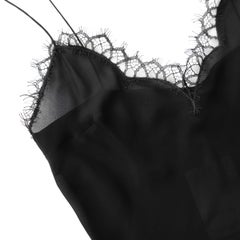 Carolina Herrera Lace Trim Silk Cami Vest