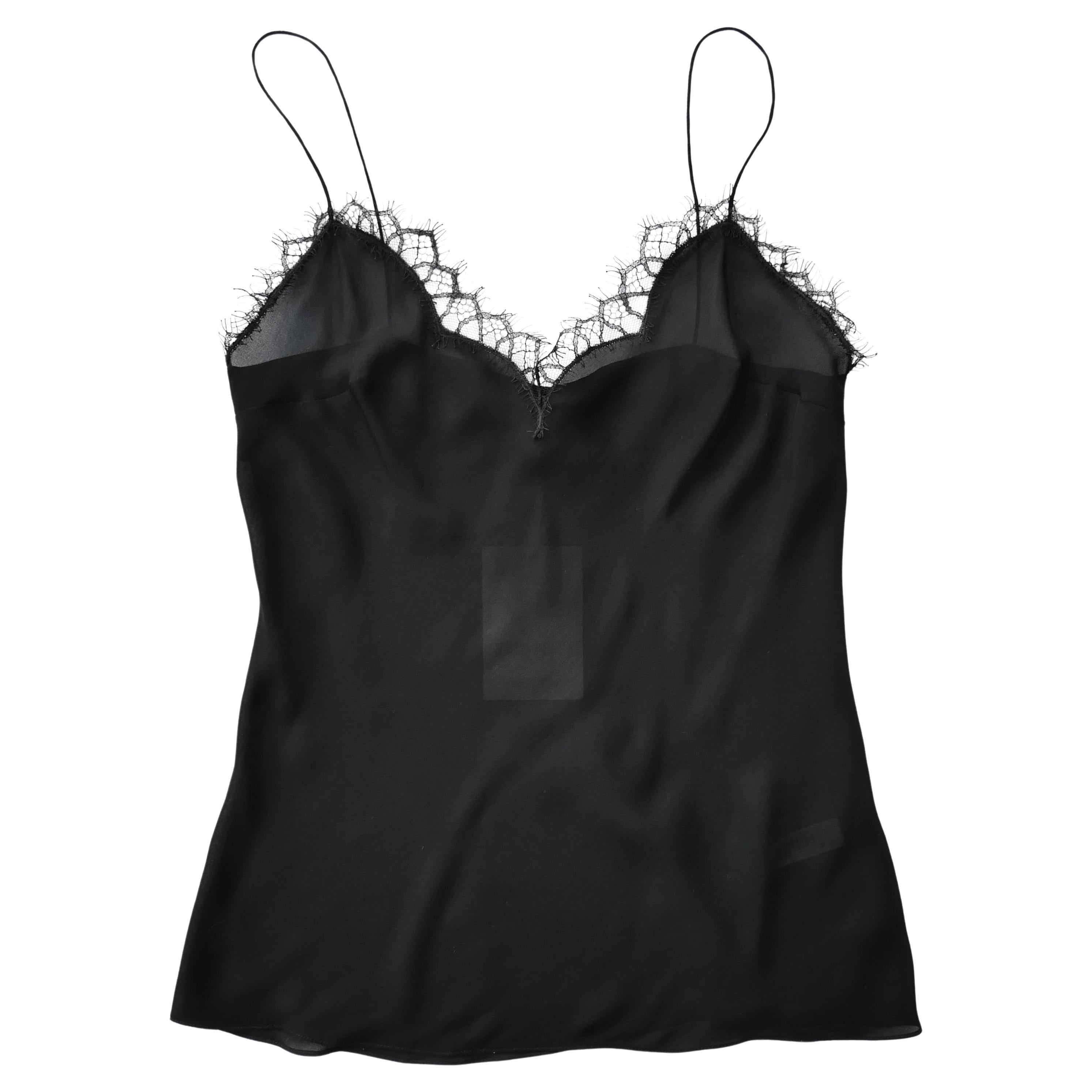 Carolina Herrera Lace Trim Silk Cami Vest