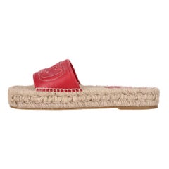 Carolina Herrera Leather Espadrille Slides