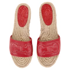 Carolina Herrera Leather Espadrille Slides