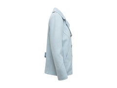 Carolina Herrera Light Blue Wool/Silk-Blend Peacoat