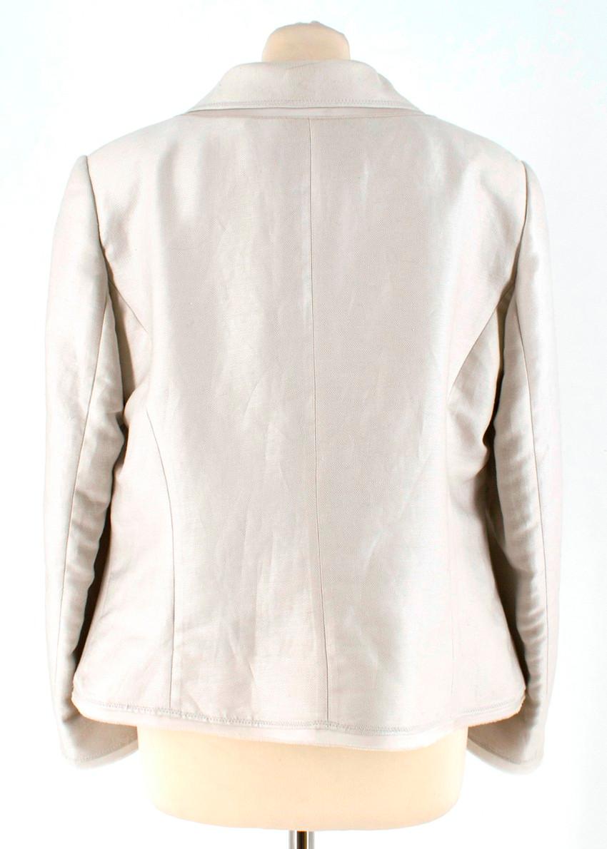 Carolina Herrera Linen Blend Blazer Jacket UK 8 5