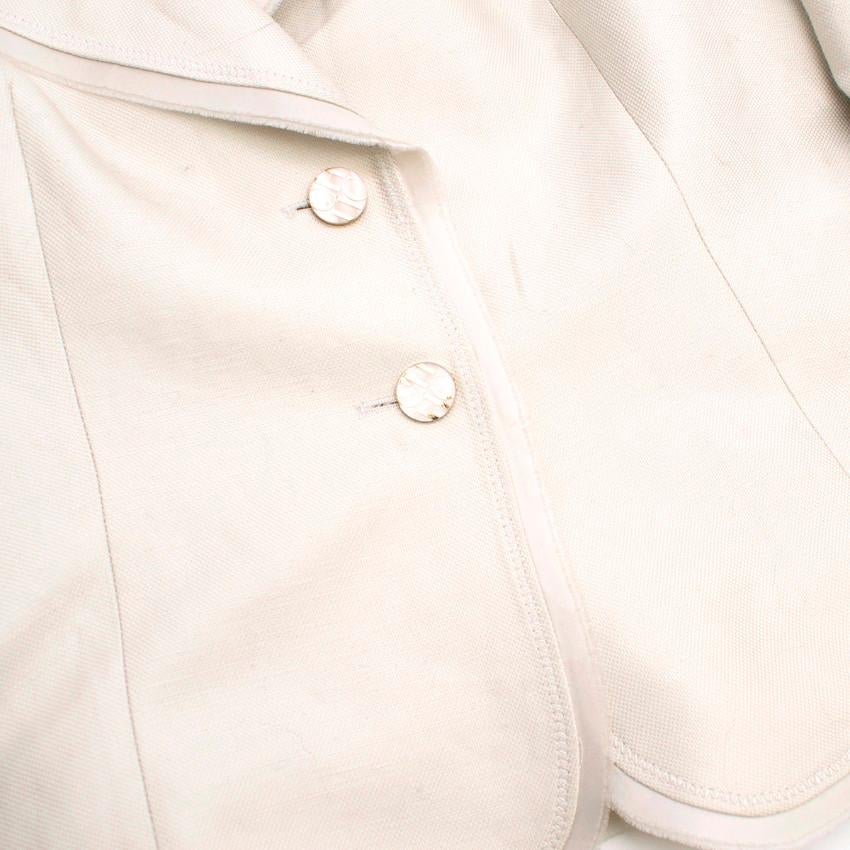 Carolina Herrera Linen Blend Blazer Jacket UK 8 In Good Condition In London, GB