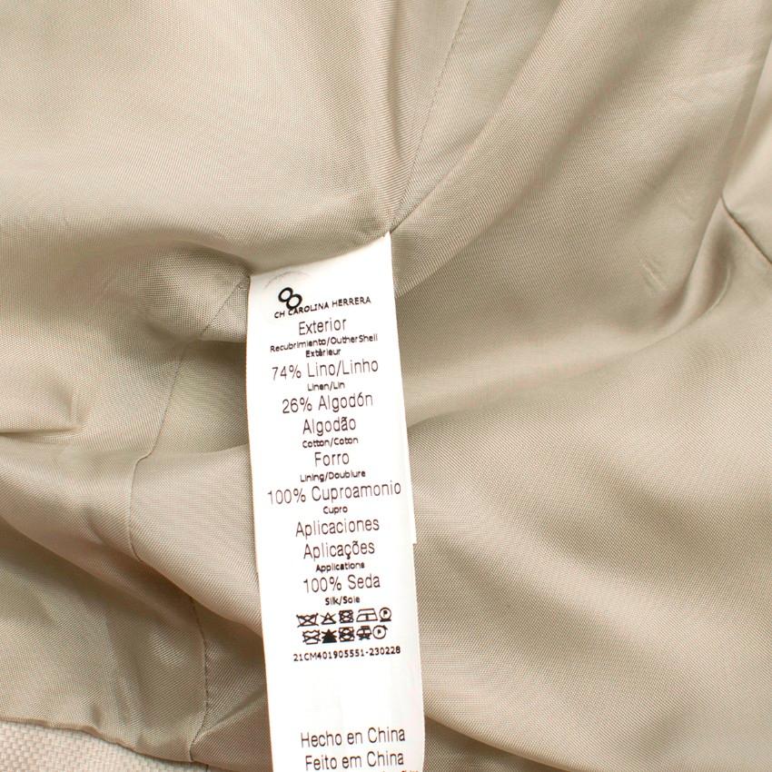 Carolina Herrera Linen Blend Blazer Jacket UK 8 2