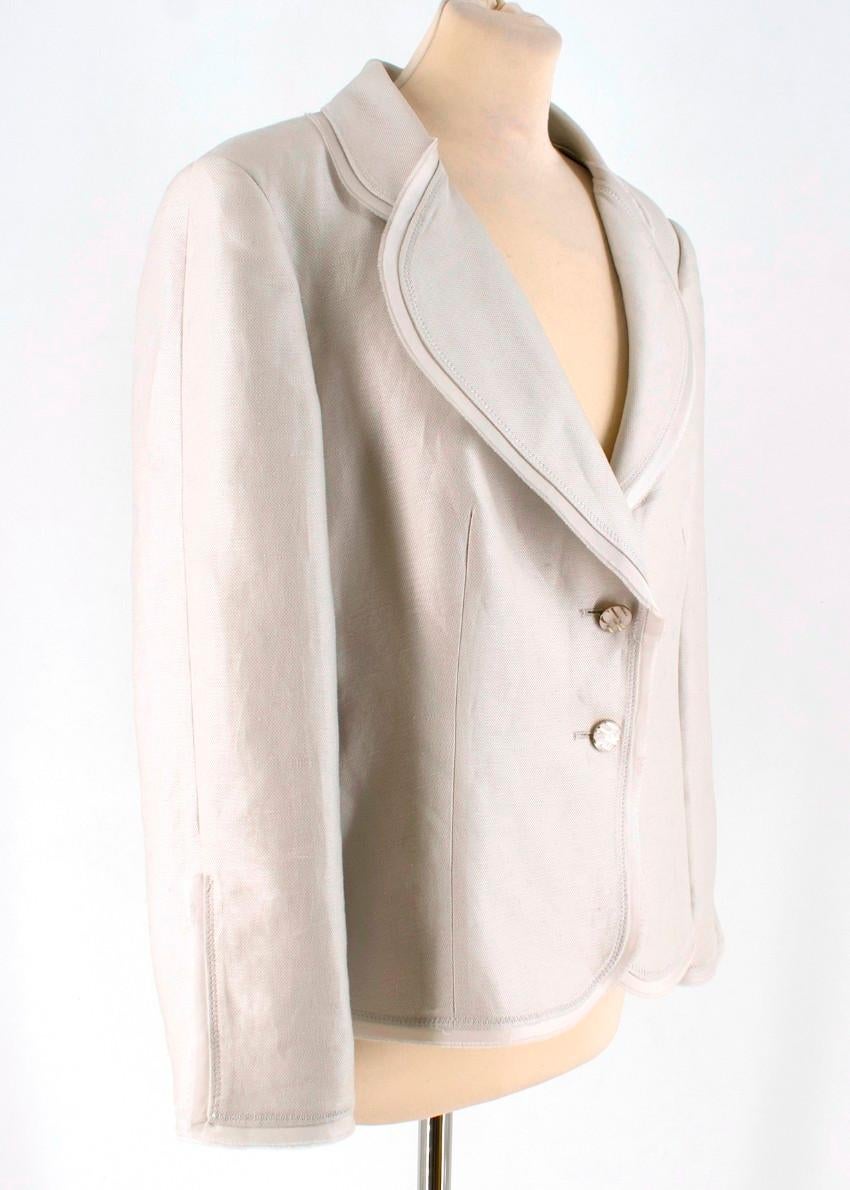 Carolina Herrera Linen Blend Blazer Jacket UK 8 4
