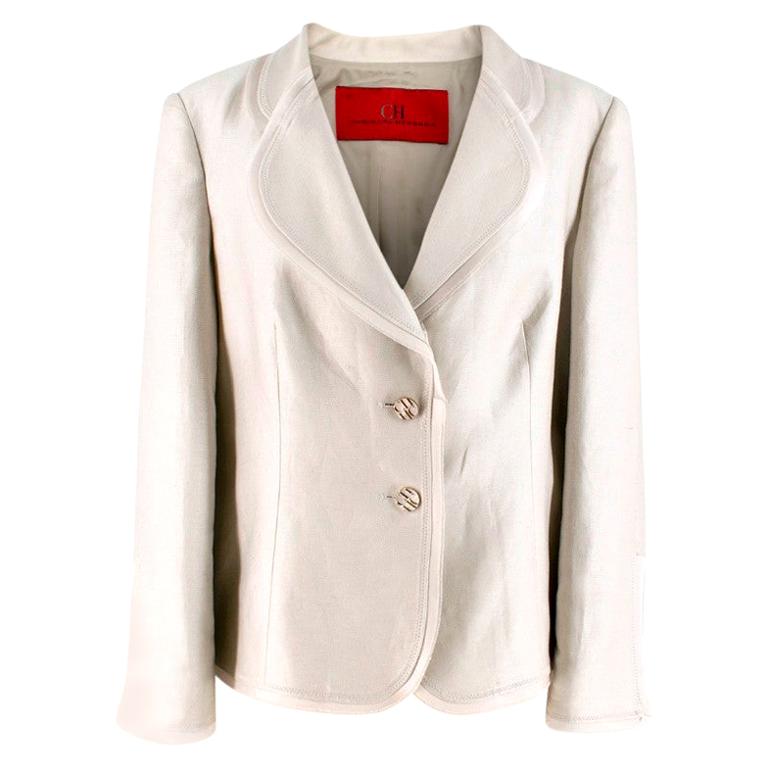 Carolina Herrera Linen Blend Blazer Jacket UK 8